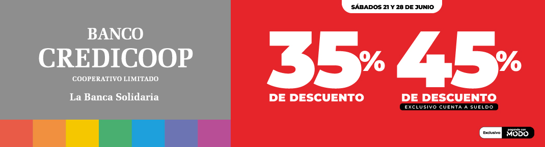 Credicoop 35% 45% Sábados –