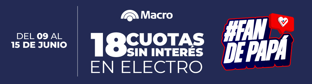 Macro 18 cuotas sin interés en Electro