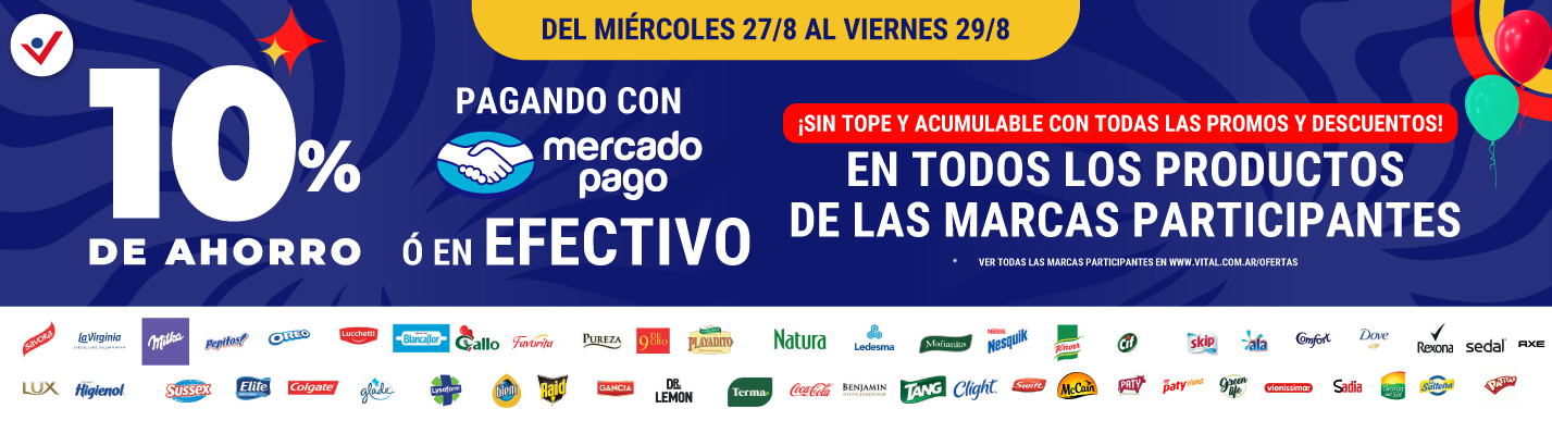 MERCADO PAGO – MIERCOLES 27.8 AL VIERNES 29.8