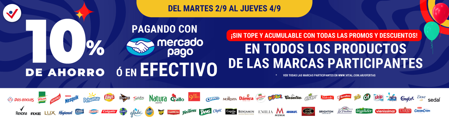MERCADO PAGO – Martes 1 al jueves 4 septiembre