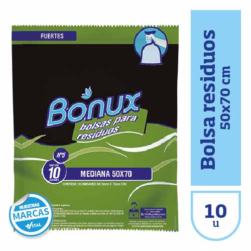 Bolsa de residuos BONUX 50x70cmx10u