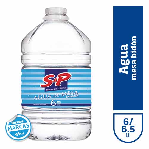 Agua mesa S&P bidon x6/6.5lt