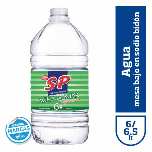 Agua mesa S&P baja sodio bid.x6/6.5lt
