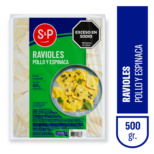 Ravioles S&P pollo/espinaca x 500gr