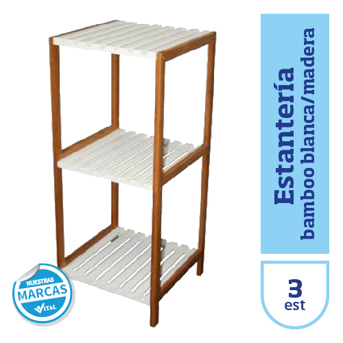 ESTANTERIA BAMBOO blanca/mad 3 estantes