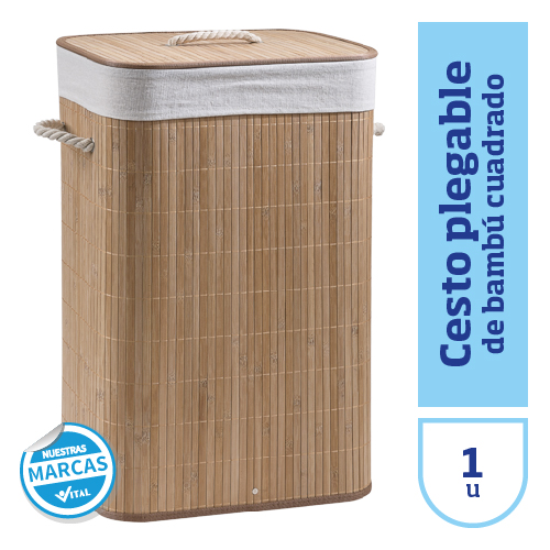 CESTO plegable de bambú cuadrado