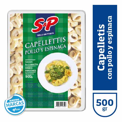 Capelletis S&P con pollo/espinaca x500gr