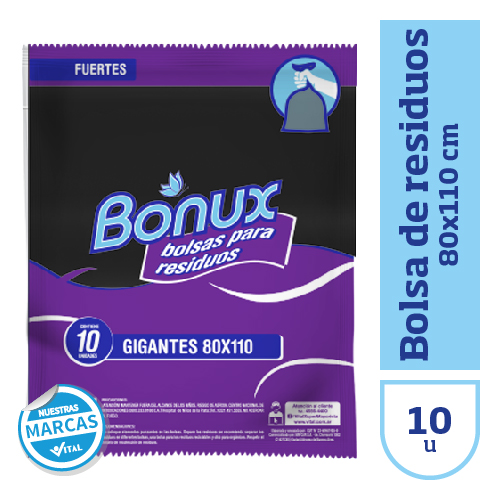 Bolsa de residuos BONUX 80x110cmx10u