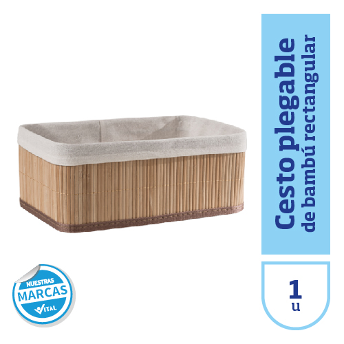 CESTO plegable de bambú rectangular